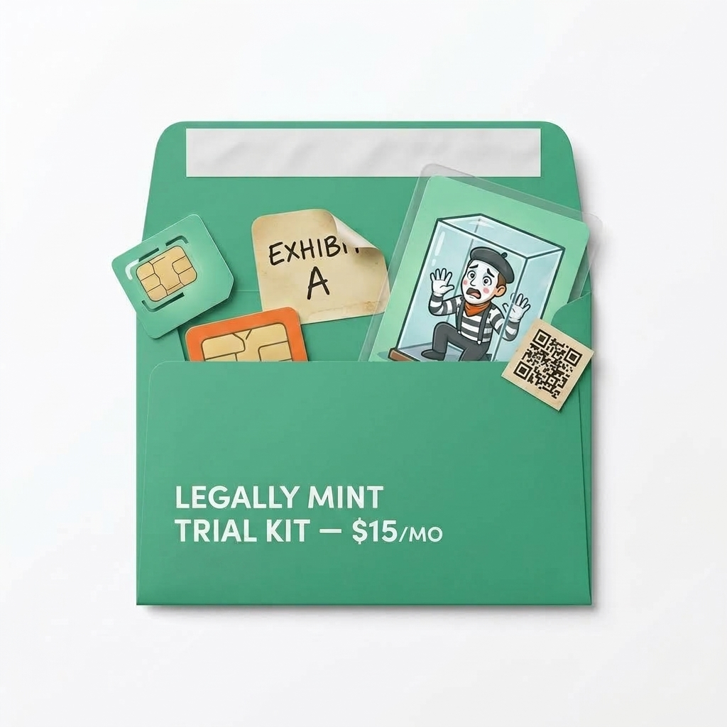 Legally Mint parody SIM trial kit