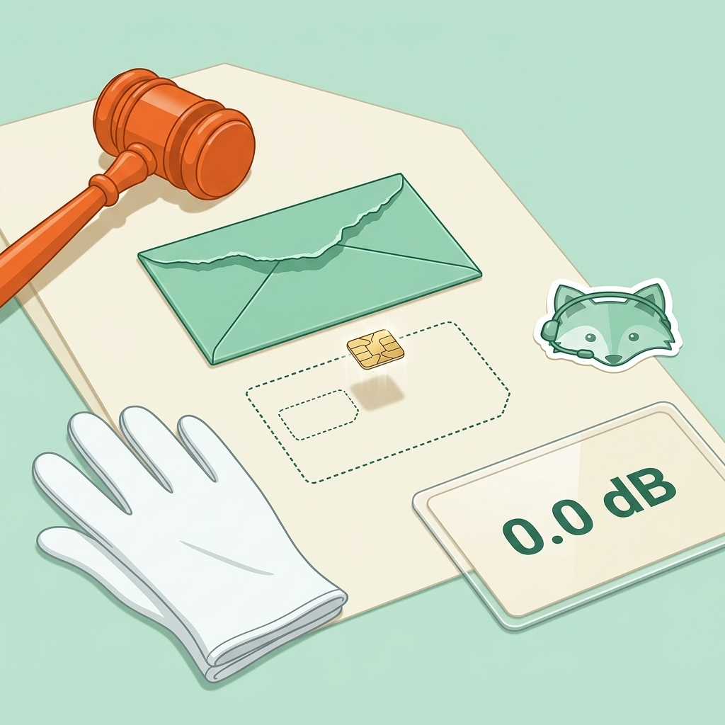 Floating mint air-SIM card and sealed envelope that contains nothing